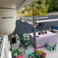 CCTV camera overlooking garden