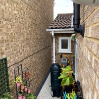 Hikvision camera overlooking side of property in Royston, Herts