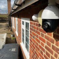 Residential CCTV installation on side of property