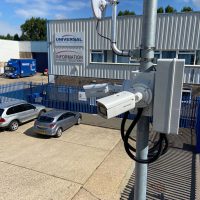 Closeup of ANPR camera overlooking industrial estate in Greenford