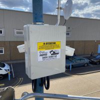 Closeup of CCTV system box