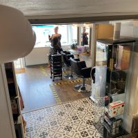 Camera view inside Grade 2 listed salon in Amersham