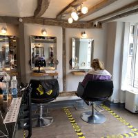 Salon during opening times